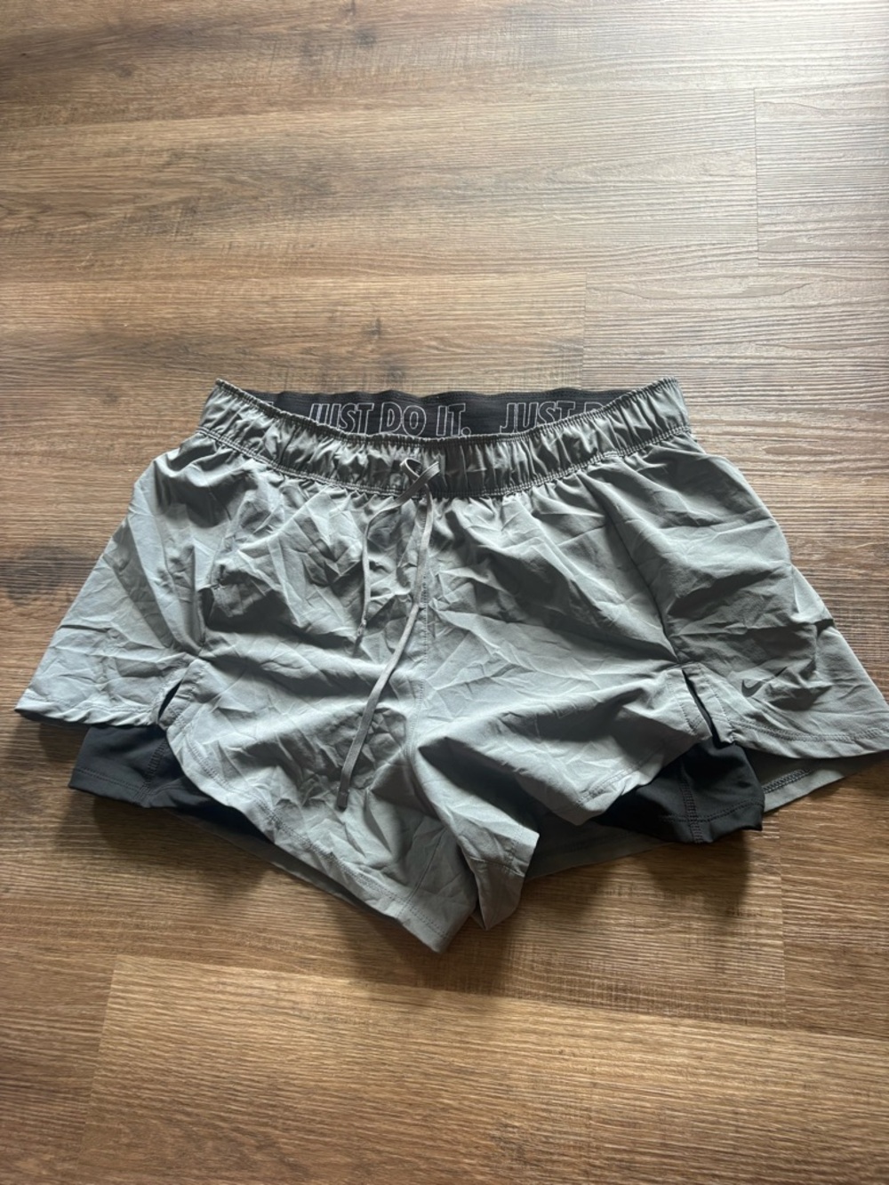 Nike  Light Gray Athletic Shorts with Black Liner
